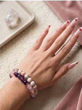 Crystal Bracelet Bundle – Rose Quartz, Garnet, Rhodonite,‎ Opal, Quartz